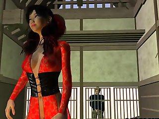 Foxy 3D Asian Gets Licked and Fucked