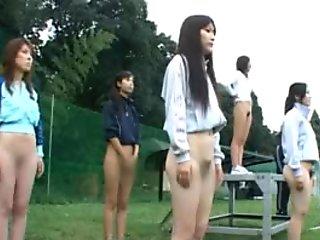 Asian shoolgirls are naked at public