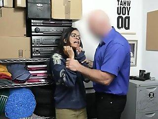 Corrupt LP officer destroying latina teen thiefs pussy