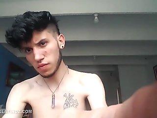 Young Bearded Latino Jacking Off